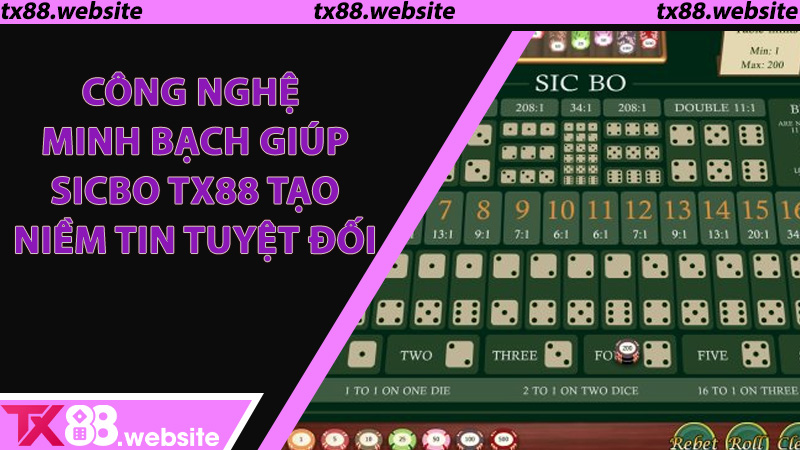 Công nghệ minh bạch giúp sicbo TX88 tạo niềm tin tuyệt đối